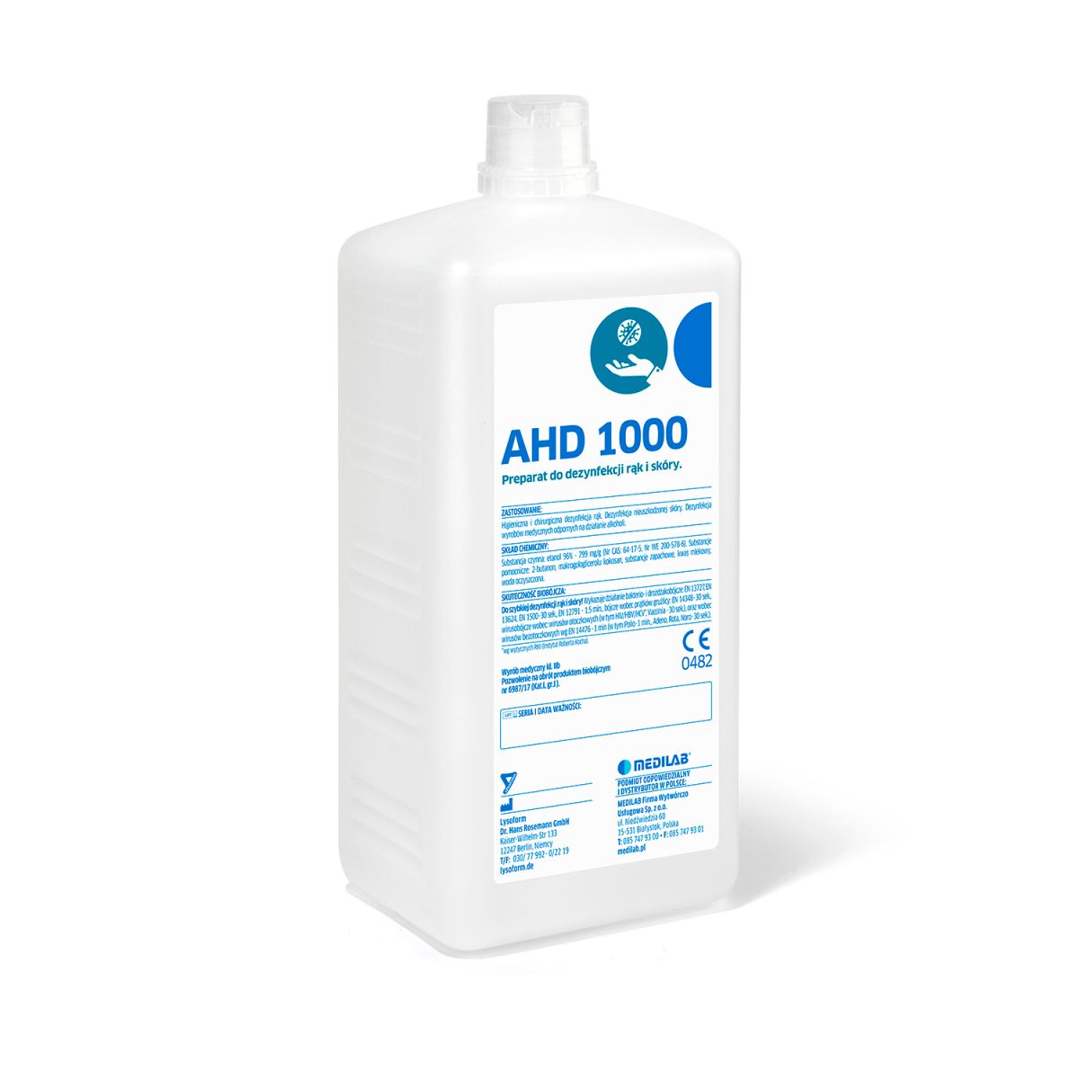 MEDILAB AHD 1000 - Alkoholno razkužilo za kožo 1L refill
